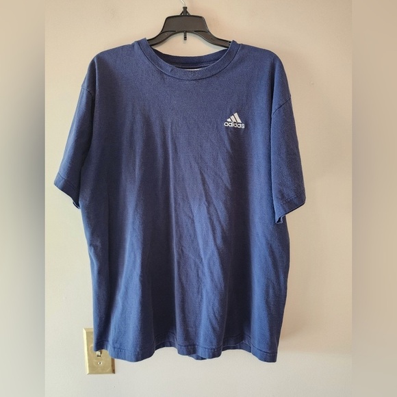 adidas Other - Adidas Y2K navy blue Short Sleeve Size mens large Embroidered Chest Logo Shirt